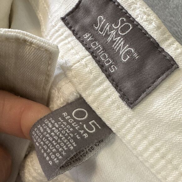 Chico’s Women’s Pants So slimming Strech Cream Casual Pant Size 0.5 - Picture 16 of 16